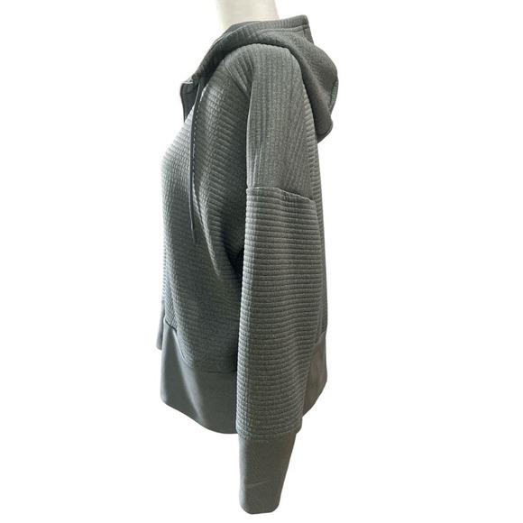 Nike Women's Full Zip Logo Dri-FIT Training Ribbed Hoodie Cool Gray Size Medium - Picture 3 of 7